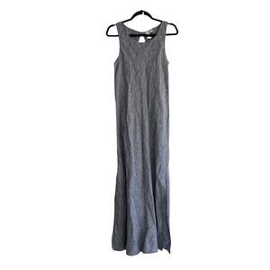 ARTISAN NY Linen Sleeveless Maxi Dress Blue 2